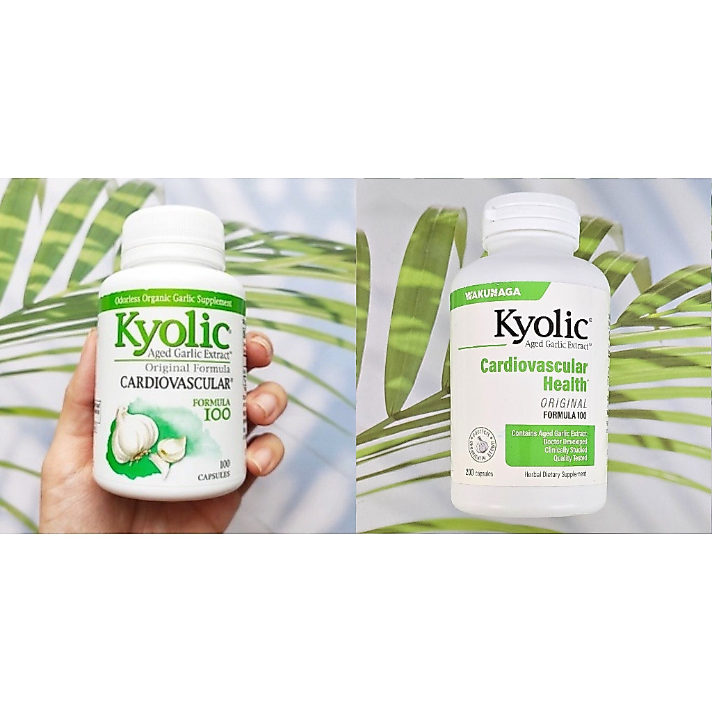 (Kyolic®) Aged Garlic Extract™ กระเทียมบ่มสกัดไร้กลิน ออร์แกนิค Formula100, 100 และ 200 แคปซูล Cardiovascular,Wakunaga