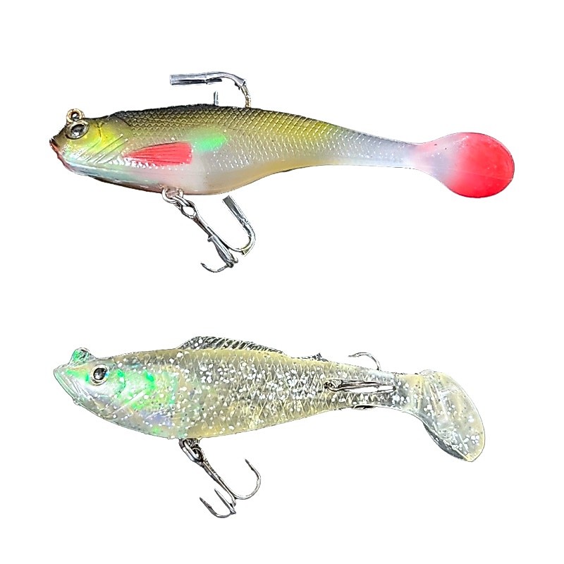 เหยื่อปลายาง Sixsense Fishing ในหัวมีฟรอยสะท้อนน้ำ พร้อมเบ็ด VP-0193