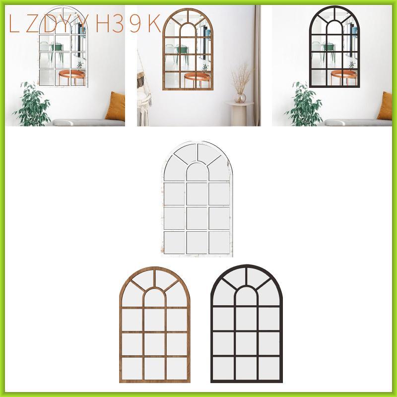 [lzdyyh39k] Arched Window Wall Mirror Wall Decorative Mirror Rustic Simple, Windowpan Arch Mirror, W