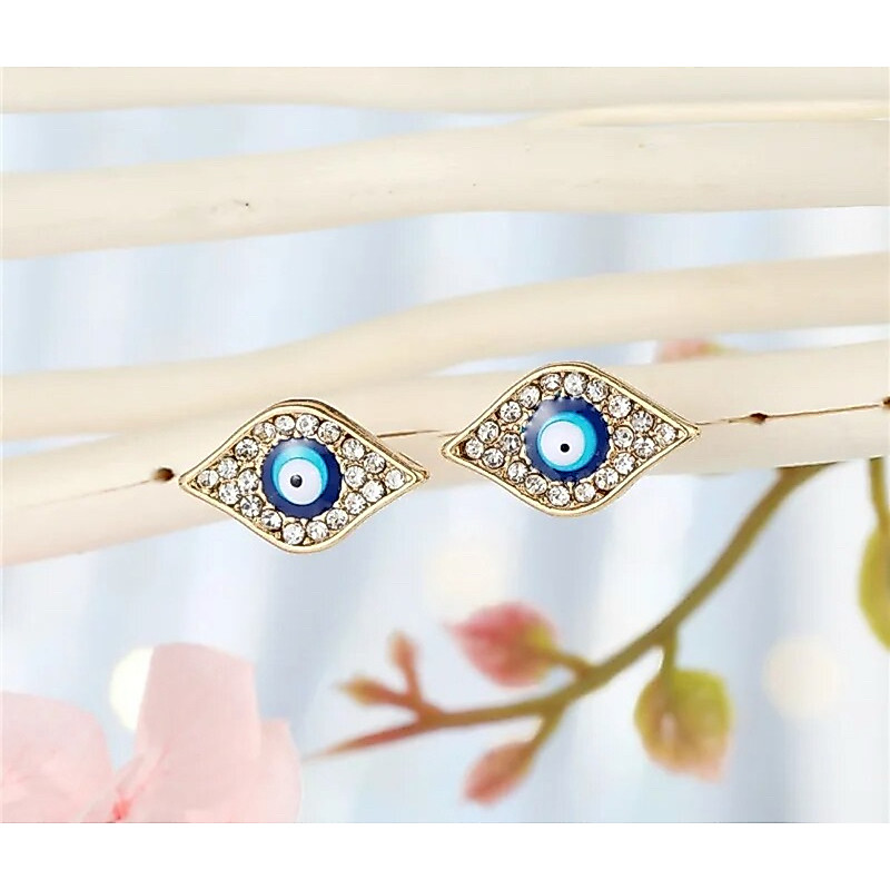 Turkish Blue Evil Eye Stud Earrings / ต่างหู Evil eye จากตุรกี
