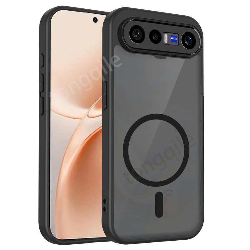 สําหรับ Vivo X300 FE X300FE 5G 2026 เคสโทรศัพท์ฝาหลัง Matte อะคริลิคโปร่งใสกันกระแทกกันชน Anti Drop สนับสนุนแม่เหล็ก