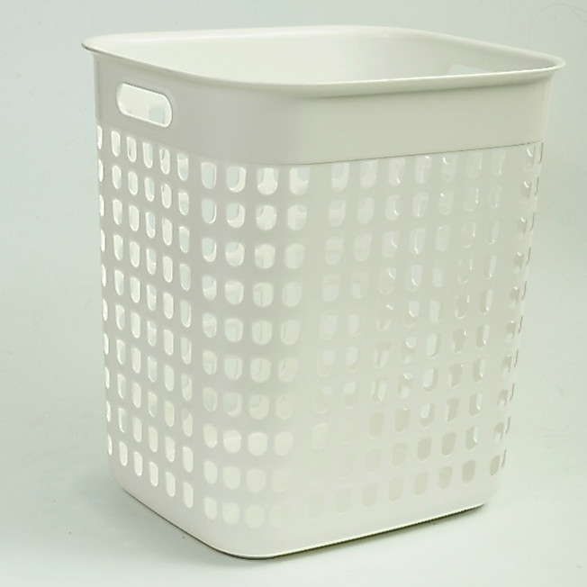 ตะกร้าสี่เหลี่ยมสีขาว ขนาดกลาง 32W*39L*40H มือจับไม่เจ็บ BK-110 ใส่ได้หลากหลาย Multi purpose Basket M Size