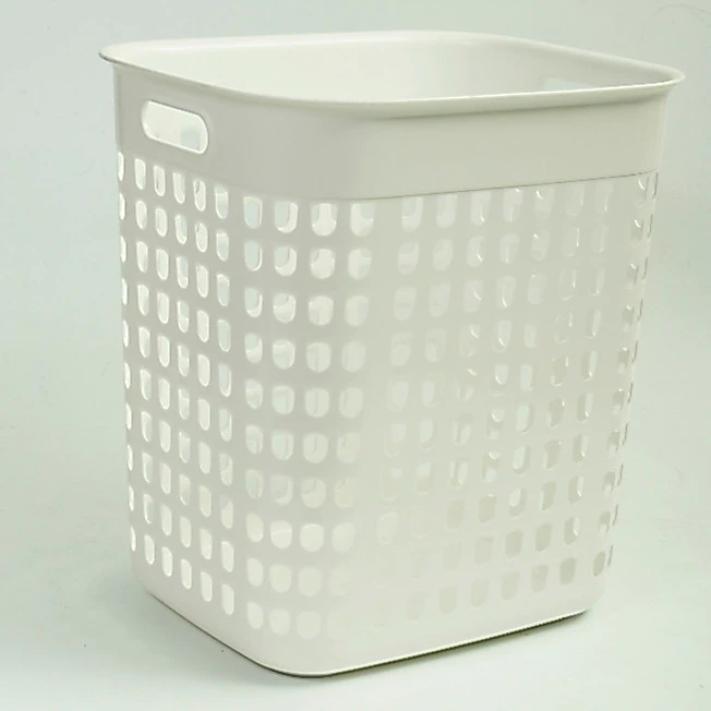 ตะกร้าสี่เหลี่ยมสีขาว ขนาดกลาง 32W*39L*40H มือจับไม่เจ็บ BK-110 ใส่ได้หลากหลาย Multi purpose Basket M Size