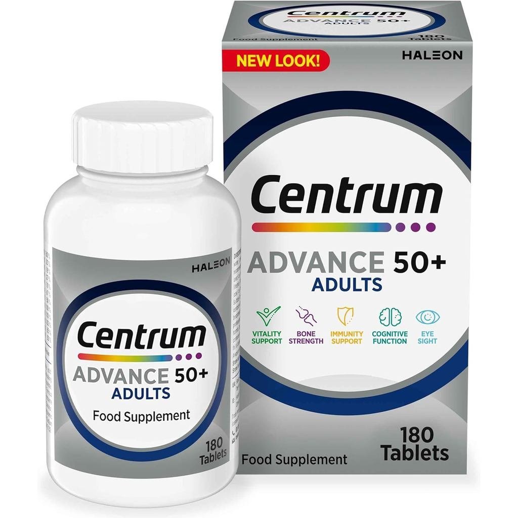 Centrum Advance 50+ Tablets อาหารเสริมวิตามินและแร่ธาตุ พร้อมสารอาหารที่จําเป็น 24 ชนิด รวมวิตามินดี
