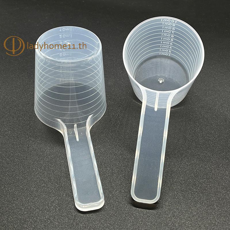 ONELADY โปร่งใสสัตว์เลี้ยงช้อนตวงขนาดพลาสติกสุนัขแมว Feeding Shovel สัตว์เลี้ยงบนโต๊ะอาหารอุปกรณ์ 50g 100ml TH