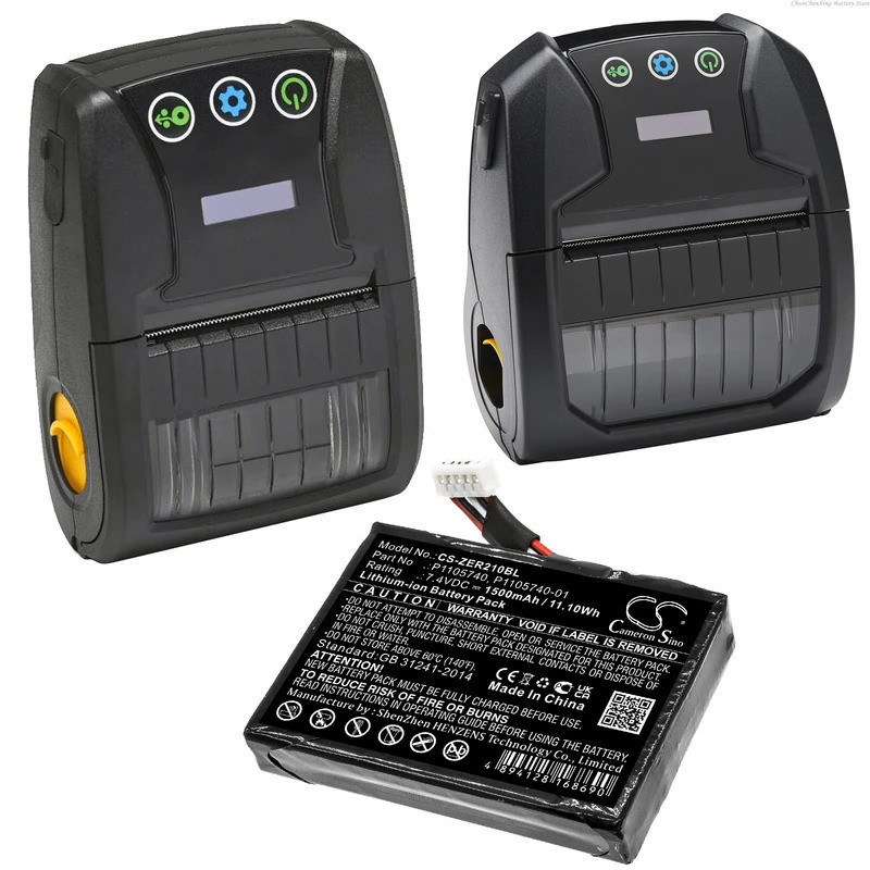 7.4V 1500mAh แบตเตอรี่เครื่องพิมพ์แบบพกพา P1105740 พีพี1105740-01 สําหรับม้าลาย ZQ200 ZQ210 ZQ220 ZQ