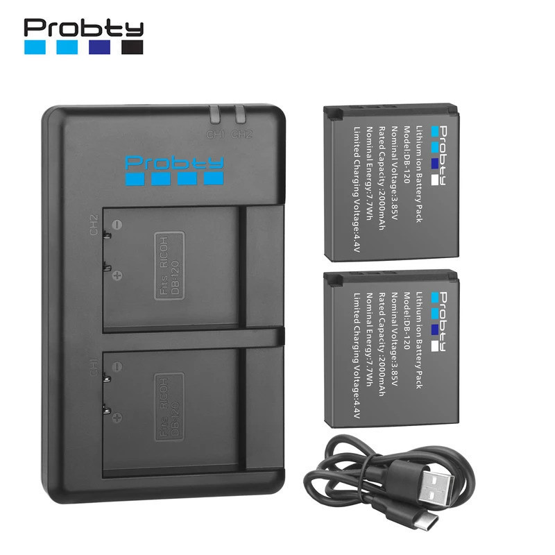 DB-120 แบตเตอรี่ 2000mAh สําหรับ Ricoh GRIV GR IV Ricoh GR4 แบตเตอรี่ Ricoh BJ-12 DB-120 Charger พร้