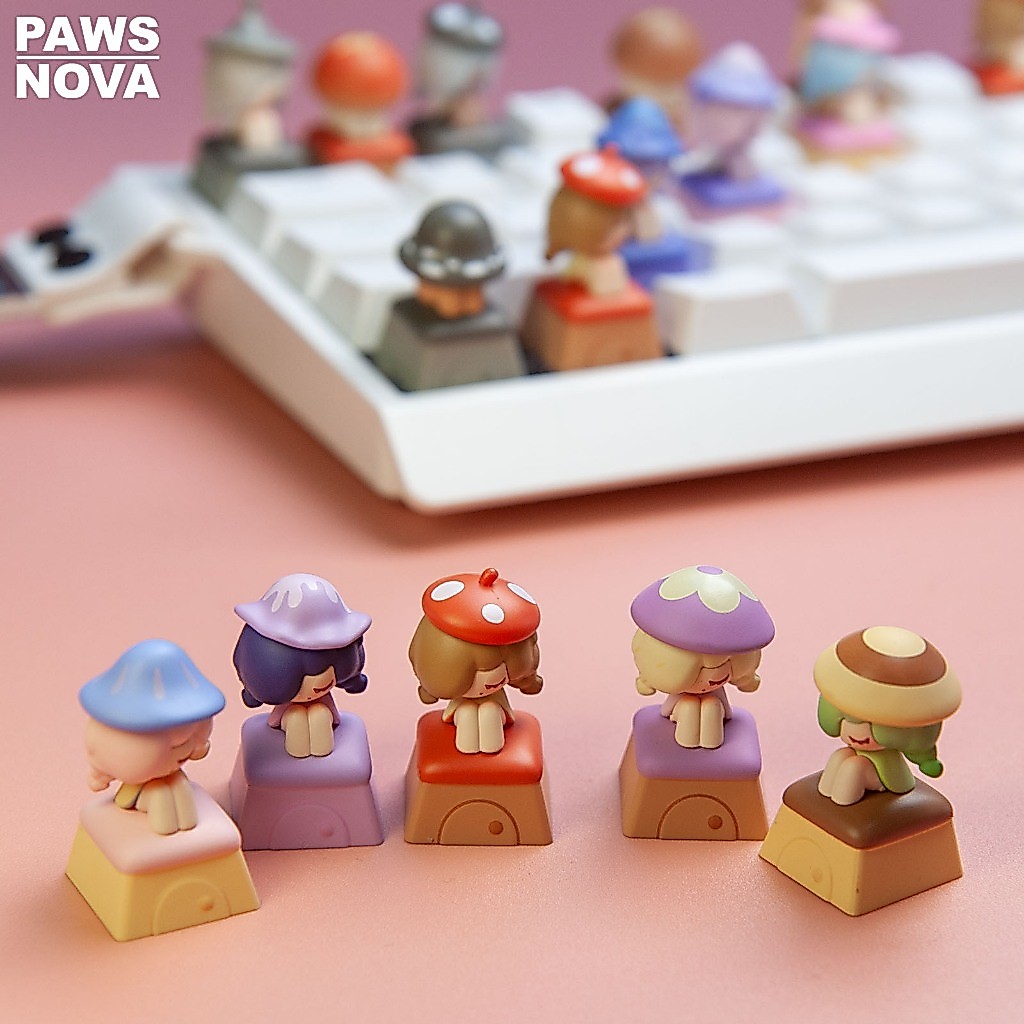 PAWSNOVA MooguGirl เม็ดโมงู กล่องสุ่มคีย์แคป 3D ลิขสิทธิ์แท้ สำหรับคีย์บอร์ดแมคคานิคอล สุ่ม 1 กล่อง
