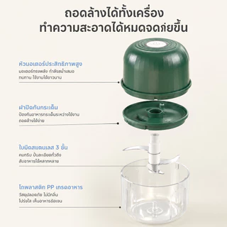 【Flash Sale】เครื่องปั่นพริกกระเทียม 300ml เครื่องปั่นอาหารเด็ก ใบมีดสแตนเลส วัสดุ PP เกรดอาหาร อุปกรณ์ทำอาหารเด็กเล็ก