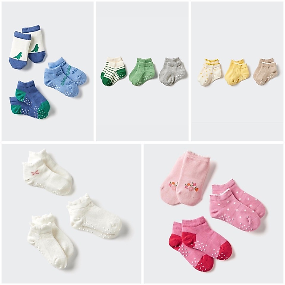 Uniqlo ถุงเท้าสั้น 3 คู่ เด็กเล็ก 9-12 ซม. / 12-15 ซม. ของใหม่ แท้ พร้อมส่ง