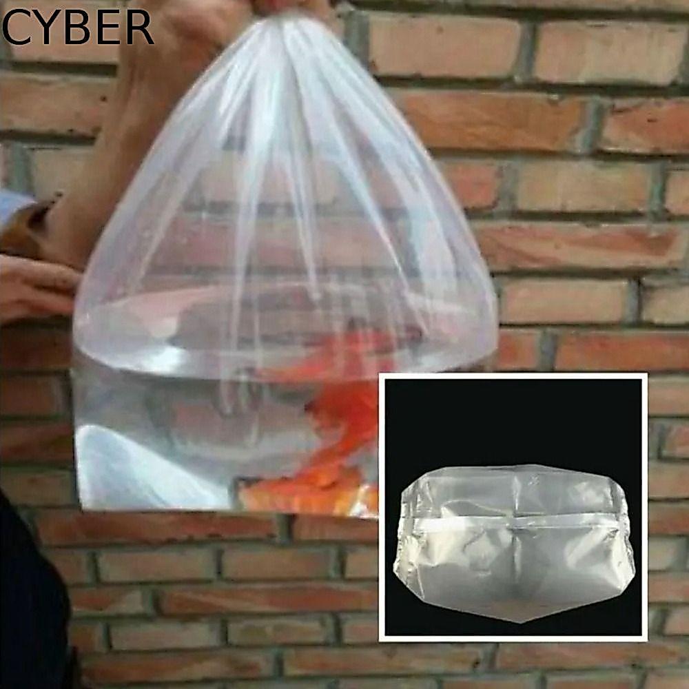 CYBER ถุงหายใจตู้ปลาพลาสติกใส 10 ชิ้น แบบพกพาคุณภาพสูงสําหรับขนส่งกุ้งปลาและสัตว์น้ํา พร้อมอุปกรณ์ปลา LongLife