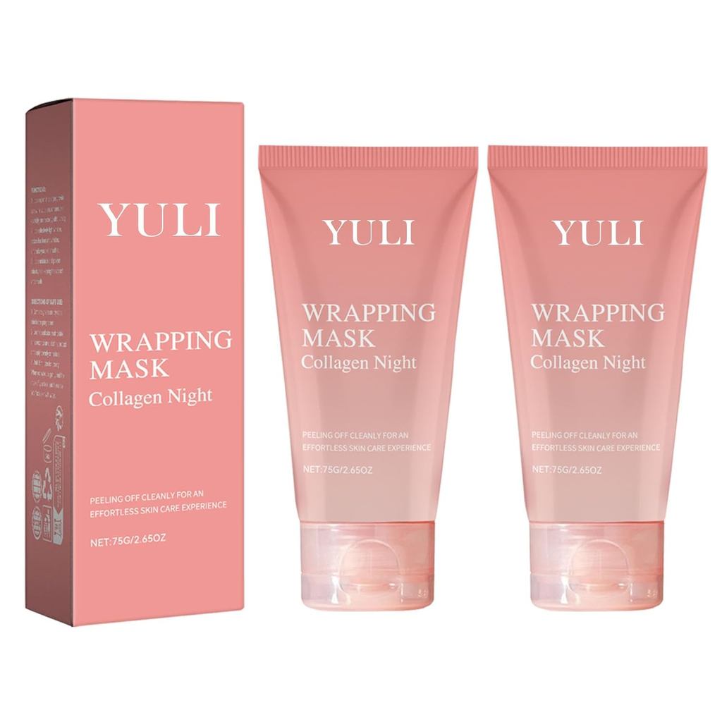 YULI มาส์กห่อกลางคืนคอลลาเจน มาส์กหน้าคอลลาเจนข้ามคืน Easy Peel Off Facial Mask Skin Care Night Mask