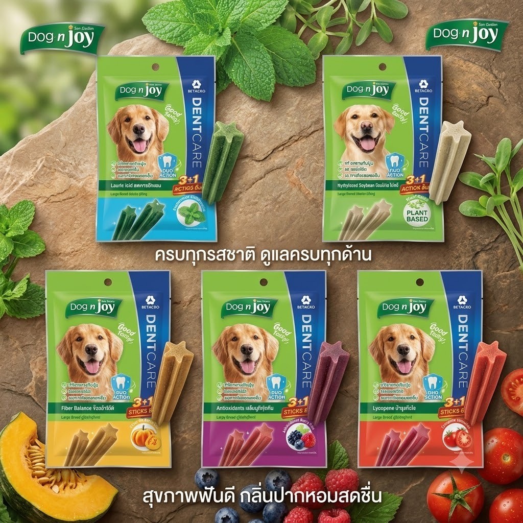 Dog n Joy เดนท์แคร์ ขนมขัดฟัน สุนัขพันธุ์ใหญ่ 160 กรัม