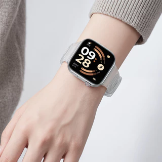 สายรัดซิลิโคน for Redmi Watch 6 5 4 สาย สายยางกีฬาโปร่งใส อุปกรณ์เสริมสร้อยข้อมือเข็มขัดกันน้ำ for Mi Band 10 9 8 Pro