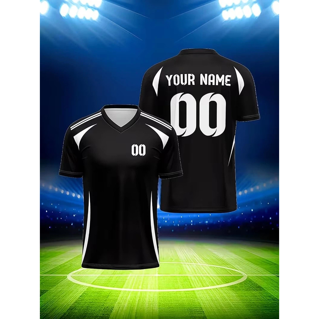 3D พิมพ์ที่กําหนดเองชื่อทีมชื่อตัวเลขเสื้อฟุตบอลใหม่กีฬา T เสื้อลาย E-Sports เสื้อ Cool V คอ Tops Un