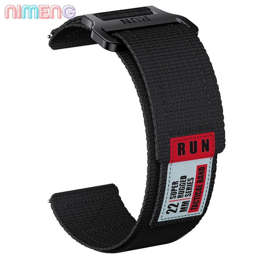 สายรัดข้อมือ NIMENG, สายรัดไนลอนสไตล์สปอร์ต Easy Fit, สายสากล 20 22 มม. สําหรับ Forerunner / Active / Vivoactive 4 / Huawei Watch / Watch