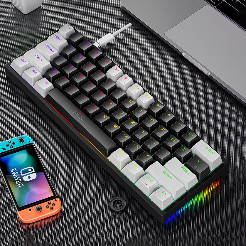 K620 Custom Hot Swap Gaming Keyboard 61Keys RGB Type-c คีย์บอร์ดแบบมีสายสําหรับ Win Mac PC