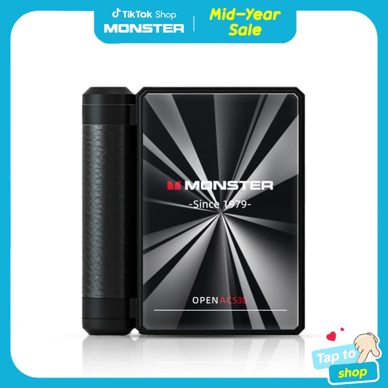 Monster Ear Buds - หูฟังบลูทูธพร้อมการออกแบบแบบ Dual-Fold, การแยกเสียงรบกวน - หูฟังไร้สายเวลาเล่น 165H Bluetooth 6.0, หูฟังไร้สายกันน้ําและกันเหงื่อ,การเดินทาง