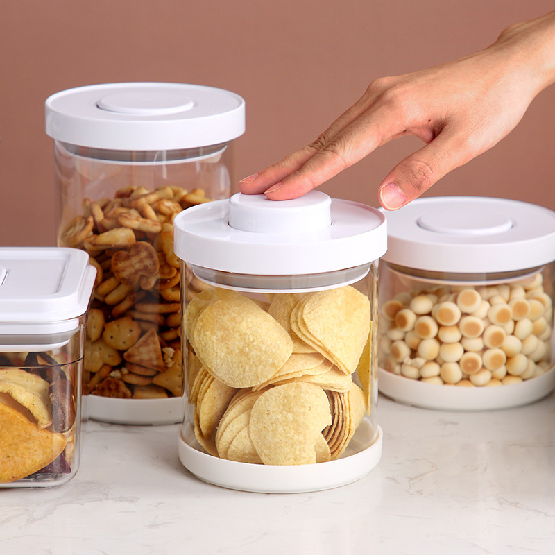 Airtight Jar Push Type High-End Candy Oatmeal Jar ในครัวเรือนกาแฟ Bean Storage Jar ปิดผนึกอาหารเก็บข
