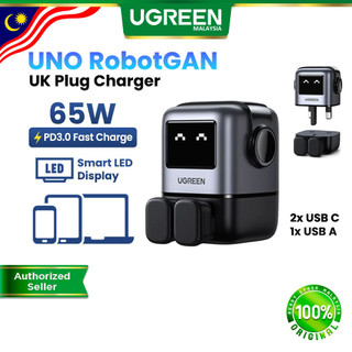 UGREEN 65W/100W UNO RobotGaN Charger Nexode Super Fast Charging UK Travel Adapter USB C USB A iPhone 17 Macbook iPad S26