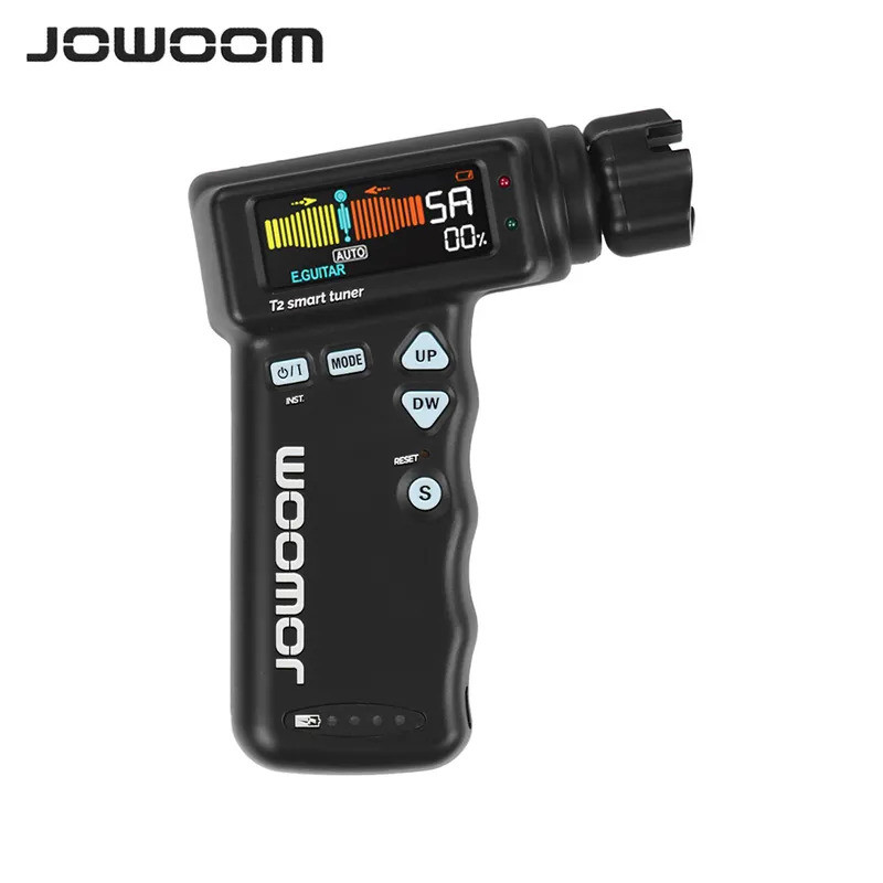 JOWOOM T2 สมาร์ทกีตาร์จูนเนอร์ Peg String Winder สําหรับกีตาร์ Ukulele Chromatic Tuning ในตัวชาร์จ