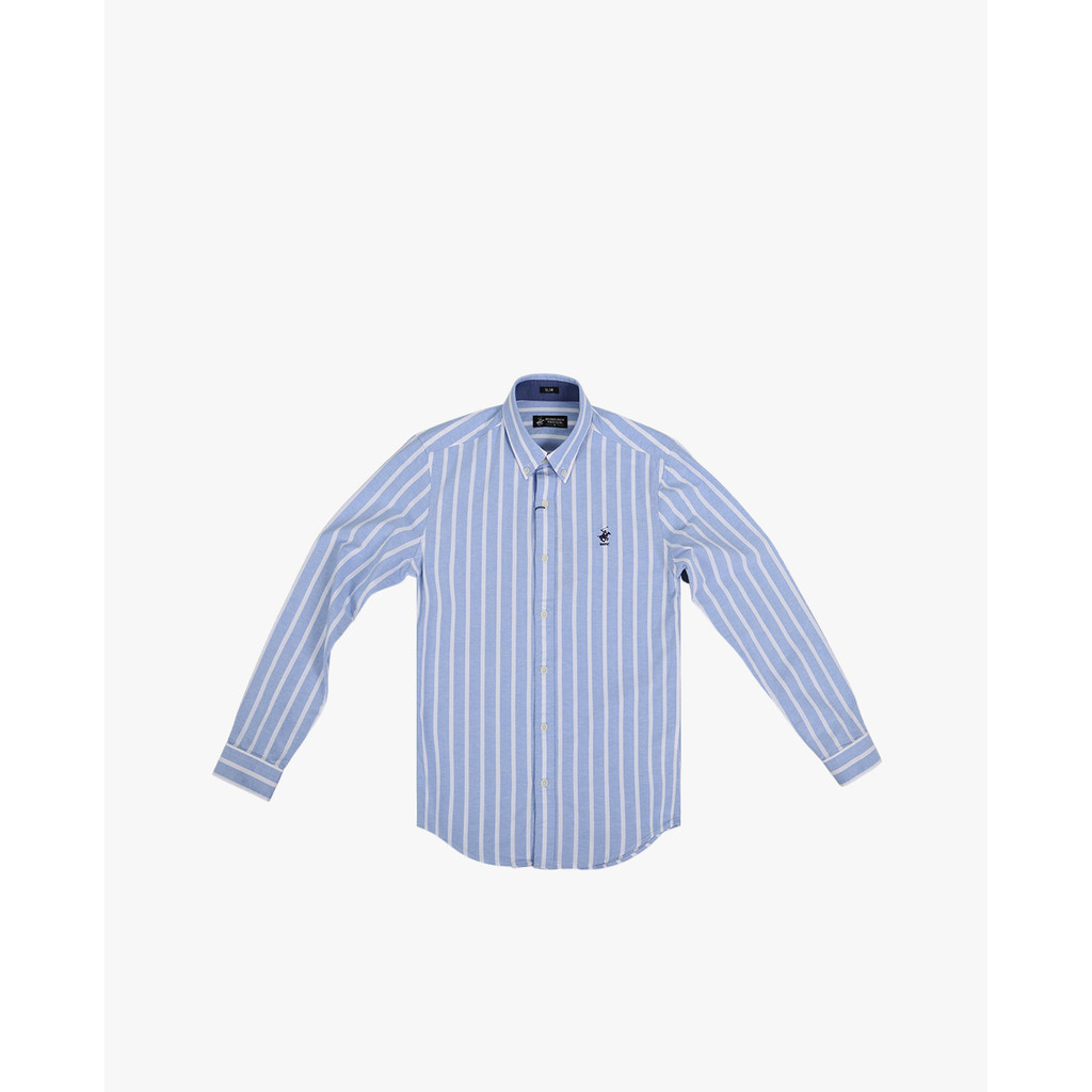 BEVERLY HILLS POLO CLUB - เสื้อเชิ้ตผู้ชายคอปกแขนยาวลายทางอ่อนเยาว์ CMSLS20TL020-KMS
