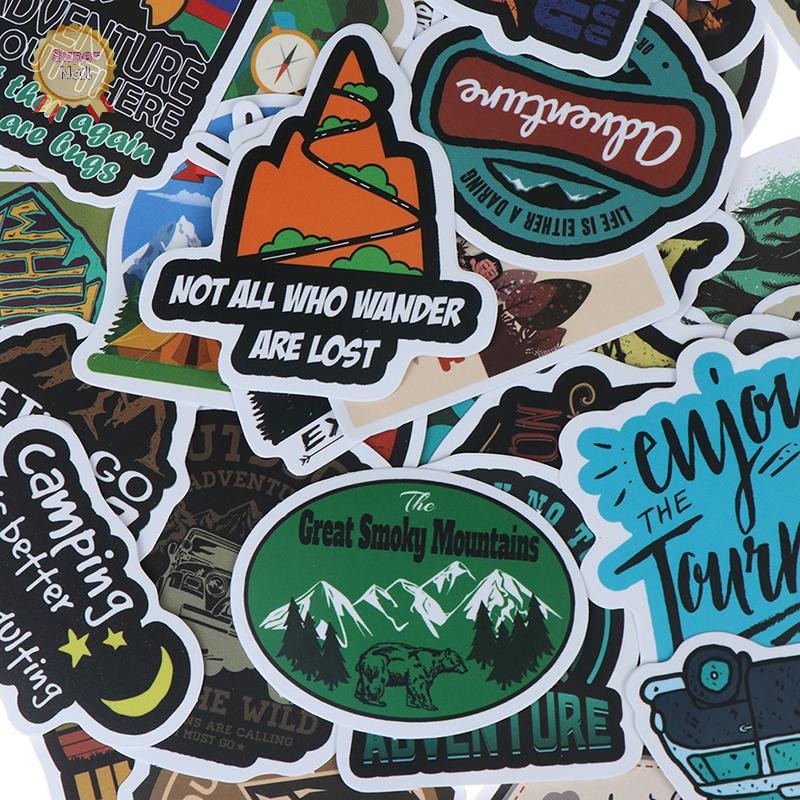 [COD] สติกเกอร์ ลายทิวทัศน์ ตั้งแคมป์ ผจญภัย กลางแจ้ง กระเป๋าเดินทาง แล็ปท็อป กีตาร์ 50 ชิ้น - รูปที่ 5