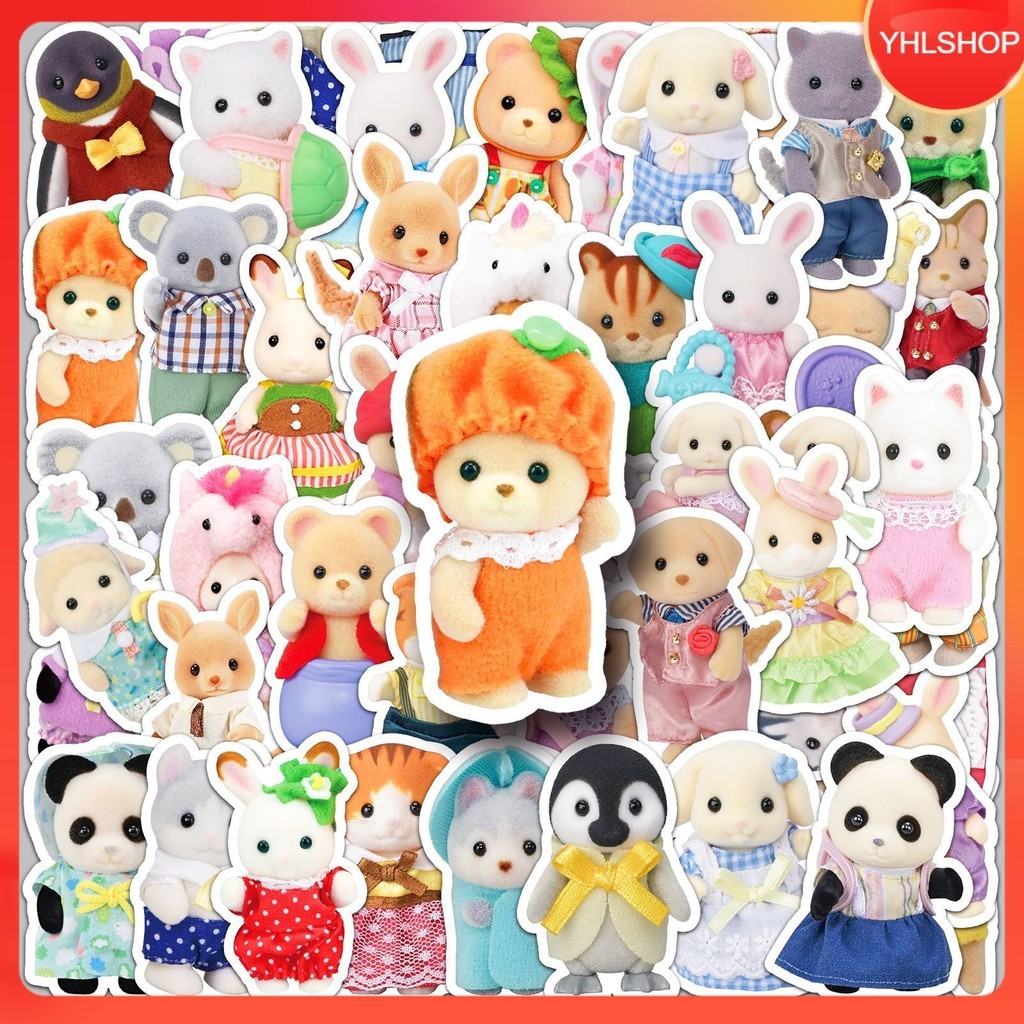 🍁ส่งจากไทย🍁 50แบบ Sticker การ์ตูน ซิลวาเนียน แฟมิลี่ SYLVANIAN FAMILIES anthropomorphic animal