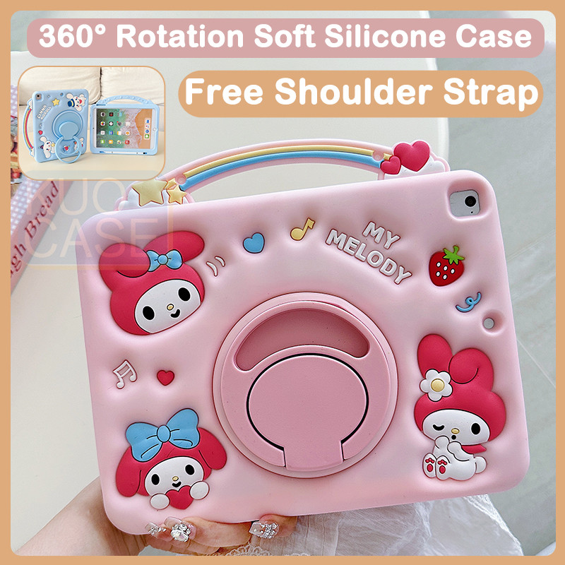 สําหรับ Samsung Tab A9 8.7 X110 A9+ A9 Plus X216B A7 Lite T220 T225 ซิลิโคน 360° เคสขาตั้งแบบพับได้แ