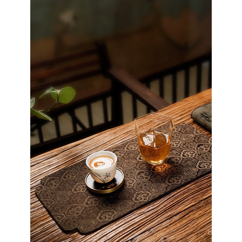Brocade ใหม่สไตล์จีนตาราง Runner หนากันน้ํา Tea Coaster ผ้าปูโต๊ะชา Zen อุปกรณ์เสริมชาชุดชา 2U8K แห้