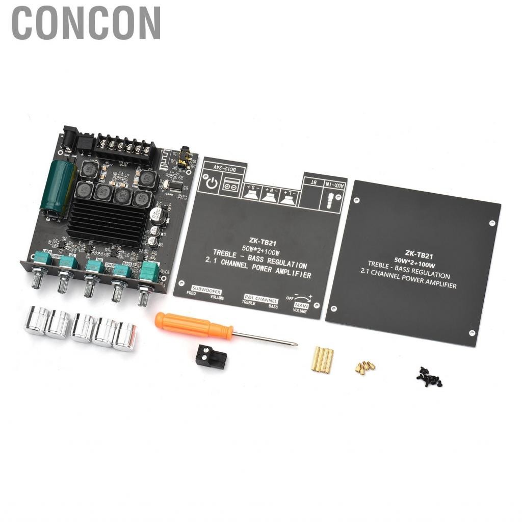 Concon 2.1 ช่องสัญญาณซับวูฟเฟอร์เพาเวอร์โมดูล DIY ชุดอุปกรณ์ DIY 50WX2+100W Treble Bass Volume Contr