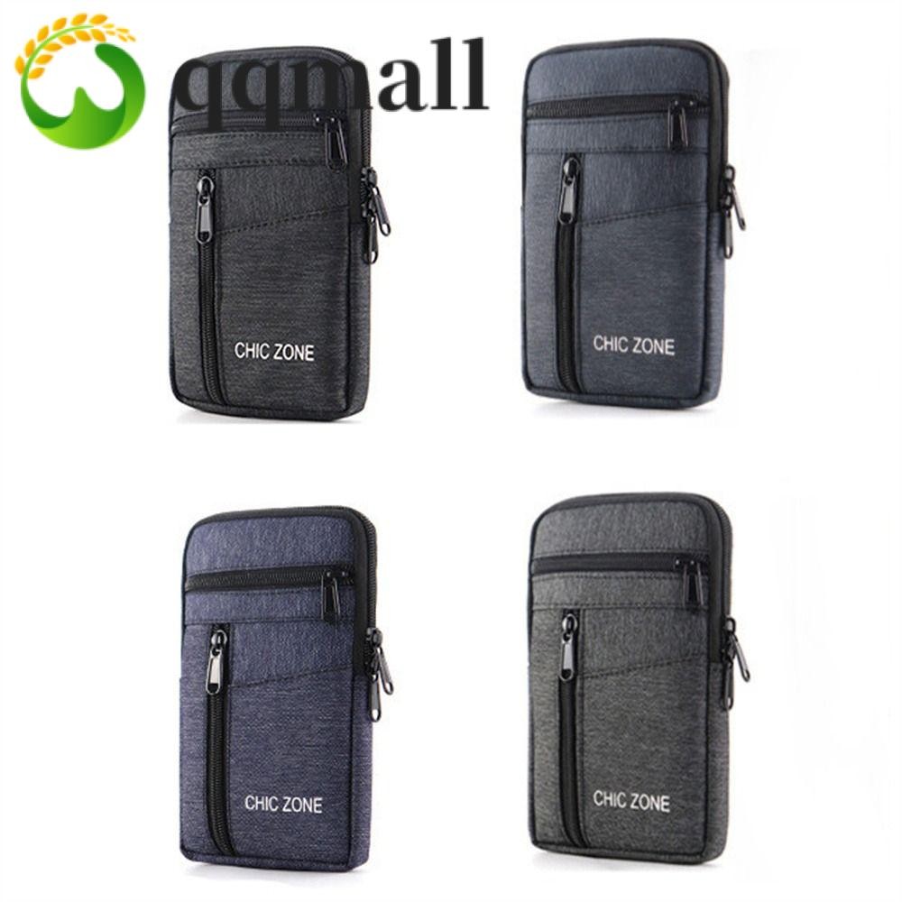 Qqmall กระเป๋าคาดเอว กระเป๋าใส่โทรศัพท์มือถือ สองชั้น น้ําหนักเบา กันน้ํา พร้อมเข็มขัด สําหรับผู้ชาย