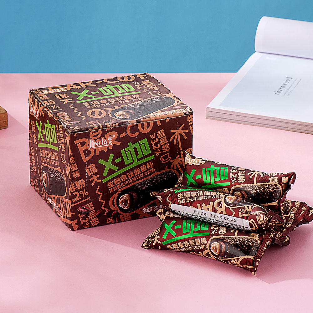 สินค้าใหม่ พร้อมส่ง ถั่วแซนวิช 5 ชั้น รสกาแฟ ช็อกโกแลตบาร์ Energy Bar Casual S20250901