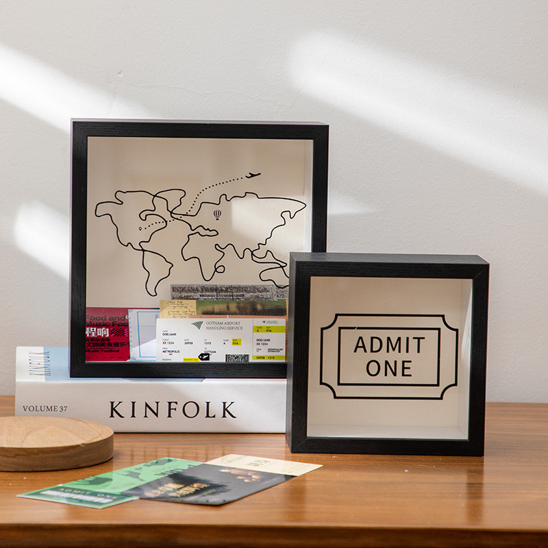 Time Fragments Ticket Stub Storage Photo Frame Concert Ticket Travel Postcard Map Air Ticket Display