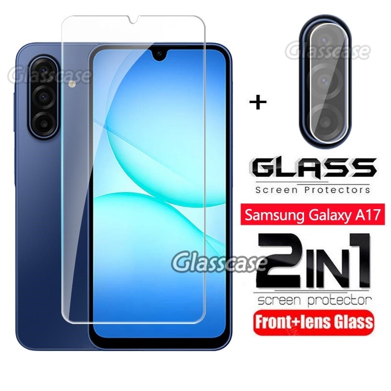 SAMSUNG 2 In 1 ป้องกันหน้าจอกระจกนิรภัยฟิล์มสําหรับSamsung Galaxy A07 A17 A27 A37 A57 07 17 27 A 37 
