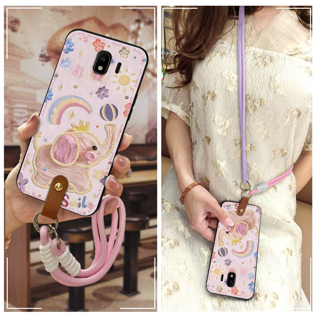 ป้องกันฝุ่นเคสโทรศัพท์สําหรับ Samsung Galaxy J4 2018/J400F Graffiti ปกหลังซิลิโคนกันน้ําสร้อยคอ Lany