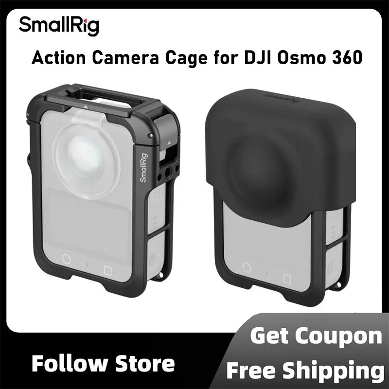 SmallRig กล้องสําหรับ DJI Osmo 360 Ultra-Lightweight 48g Design พร้อมฝาครอบเลนส์ซิลิโคน, รองเท้าเย็นและสกรูป้องกันการบิด -5254