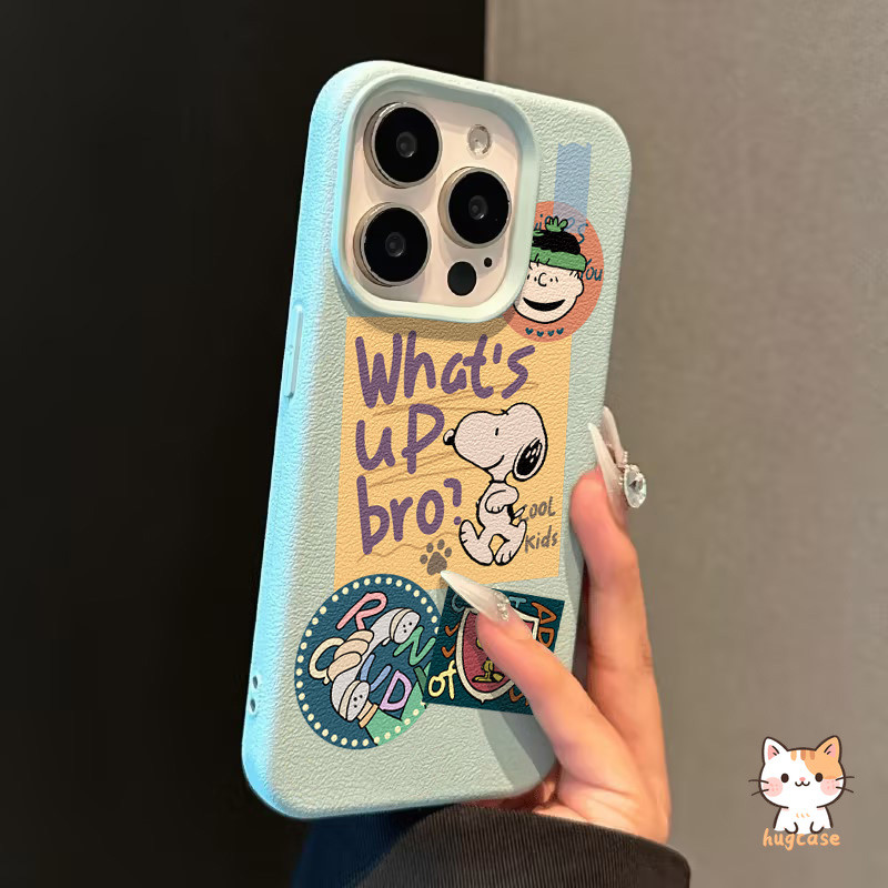 เคสไอโฟน 13 การ์ตูน sno ้ปปี้น่ารักแท็กหนังพื้นผิว สำหรับ IPhone 13 15 11 14 16 12 Pro Max X 8 7 14 16 15 Plus XS Max XR