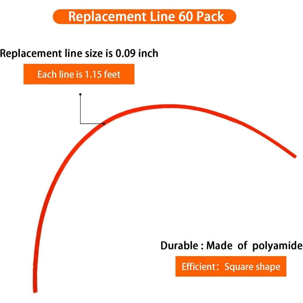 WA0050 Flex-A-Line 13" สายทดแทนเข้ากันได้กับ Worx WG430 ใบไฟฟ้า Mulcher-60 แพ็ค U9N8