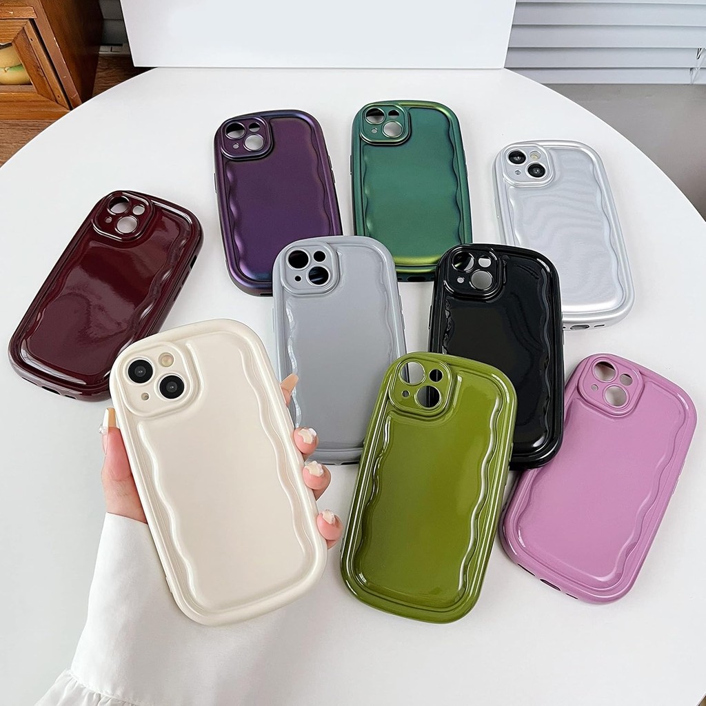 Caseative for iPhone 14 Plus Case, Oval Shape Solid Color Protection Soft เข้ากันได้กับ iPhone Case 
