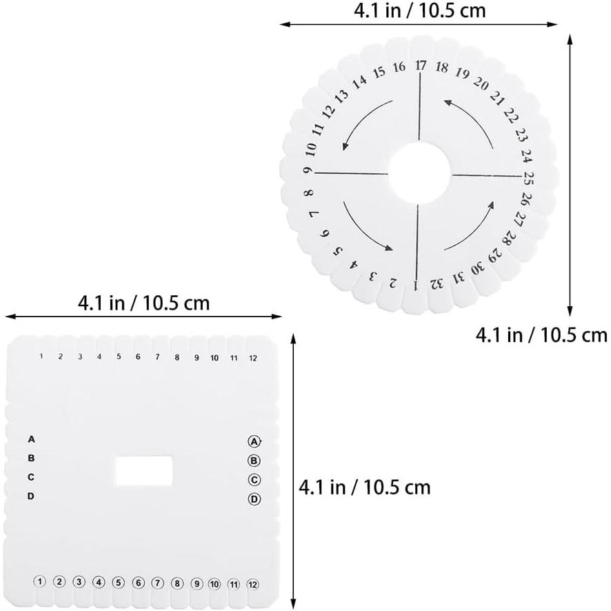 Operitacx 12 ชิ้นประดับด้วยลูกปัดสายไฟแผ่น Kumihyimo Disc Kumihimo แผ่นสแควร์ Mini Kumihimo Disk ถัก