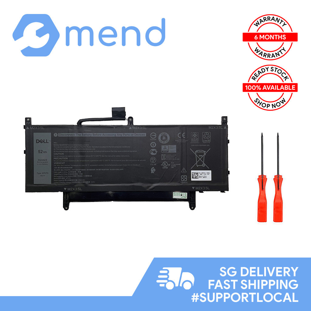 แบตเตอรี่สําหรับ Dell Latitude 9510 / 9510 2in1 แบตเตอรี่รุ่น N7HT0