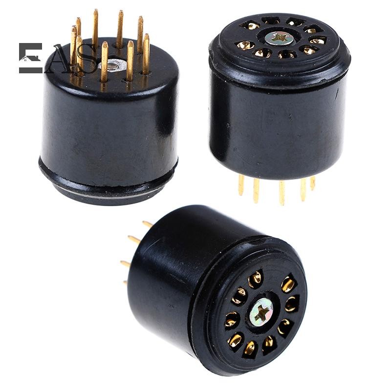[EA] ตัวทดสอบซ็อกเก็ตหลอดเบกาไลท์ชุบทอง 9 พิน 2x สําหรับ 12AX7 ECC83 5670 6DJ8 TH