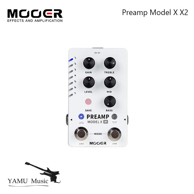 MOOER Preamp รุ่น X2 Dualchannel Digital Preamp Pedal พร้อม 14 ช่องที่ตั้งไว้ล่วงหน้ารองรับโหลด MNRS