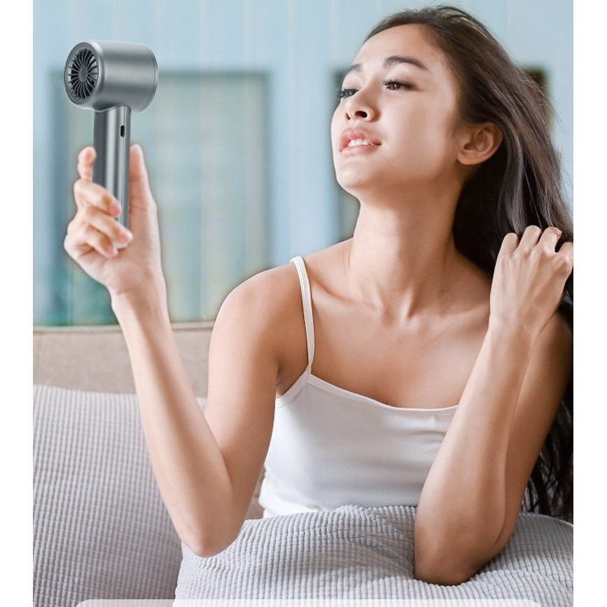 พัดลมพกพา Turbo Fan 100-Speed, USB พัดลมมือถือ Pocket Mini Fan Type-C ชาร์จเร็ว รูปที่ 8