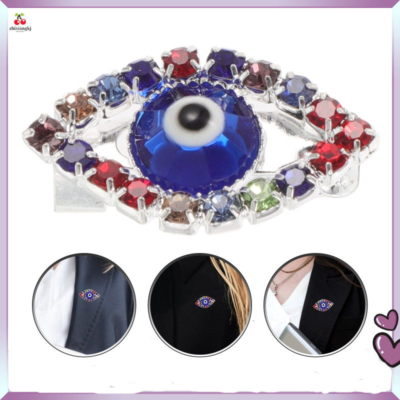 Evil Eye เข็มกลัด Pin Retro Rhinestone Evil Eye เข็มกลัด Pin Vintage Eye เครื่องประดับสําหรับคาร์ดิแ