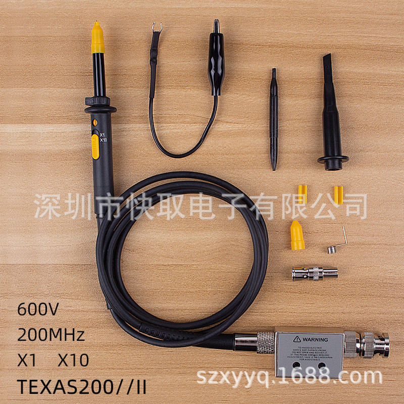 Huabai Oscilloscope Probe TEXAS200/II Probe 200MHZ กว้าง Oscilloscope Probe Passive Probe 10X