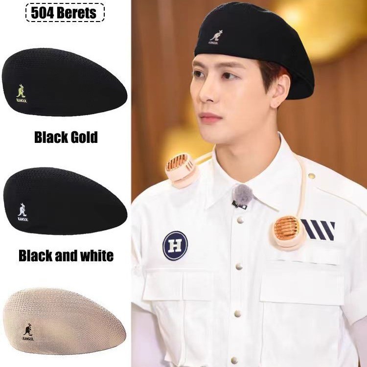 Kangol Kangaroo Cap ทรงเรโทร พายเวอร์เบเรต์ ทำจากโพลีเอสเตอร์ตาข่ายบาง เหมาะสำหรับทั้งผู้ชายและผู้หญิงในฤดูร้อน