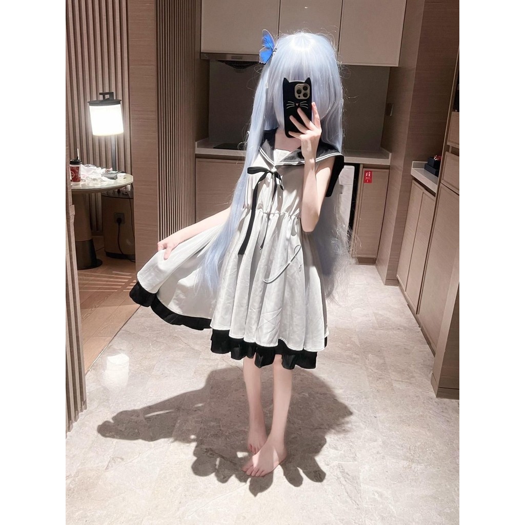 Ginka cosplay Ginka dress Japanese Cute Navy Style Dress