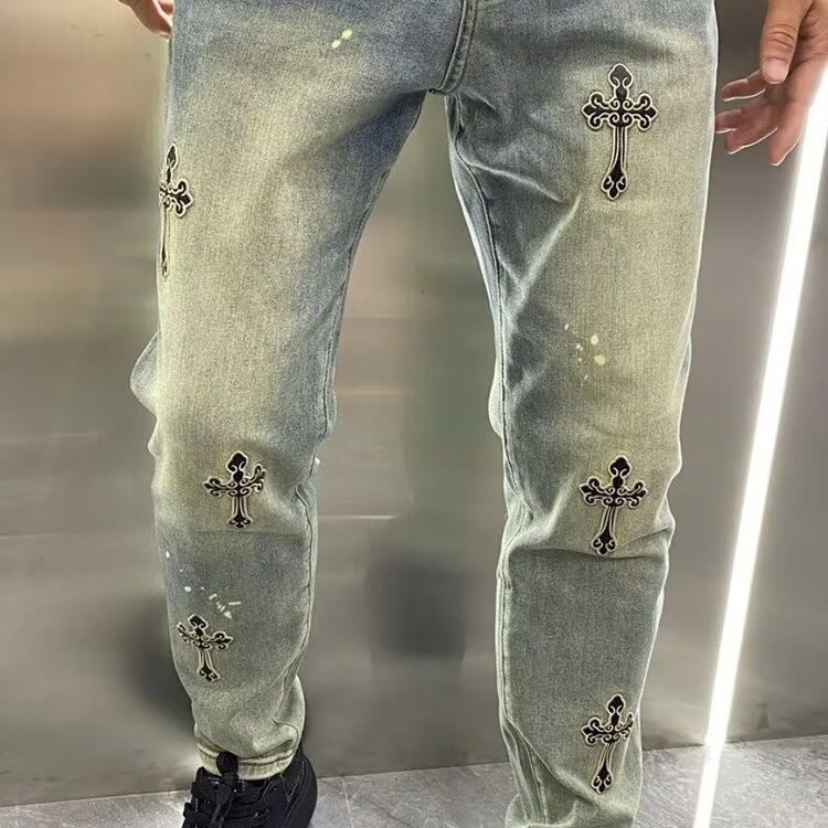 กางเกงยีนส์ทรงใหม่สำหรับฤดูร้อน แบบSlim-fit กระชับตัว พิมพ์ลาย Ruffian สไตล์หล่อ